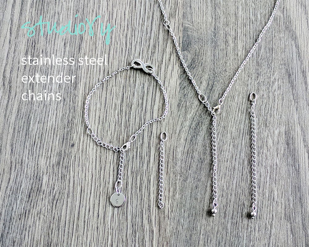 Extender chain in silver, gold filled & stainless steel - 1" to 5" StudioVy