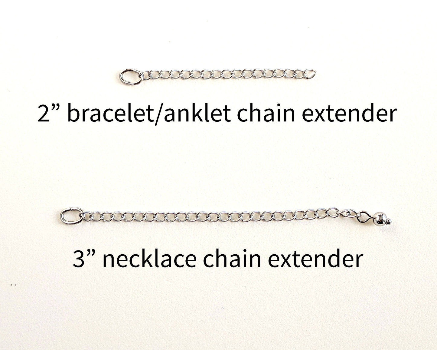 Extender chain in silver, gold filled & stainless steel - 1" to 5" StudioVy