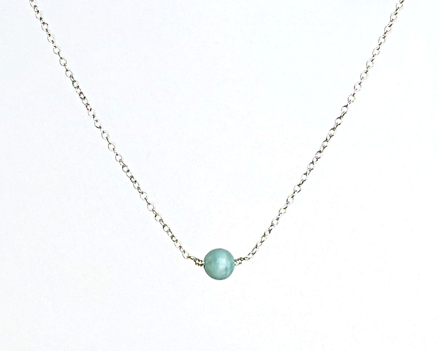 Genuine larimar necklace Beaded gemstone bar necklace Something blue for bride Beach jewelry Mother of the bride gift from daughter/groom StudioVy