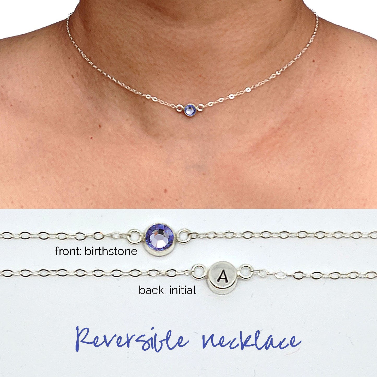 21st birthday gift for her Initial necklace June birthstone necklace StudioVy