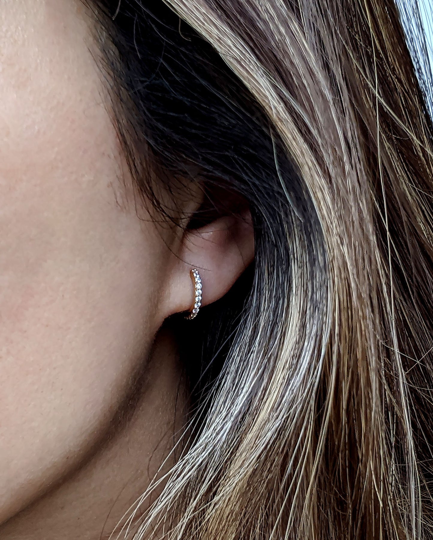 Small hoop earrings Surgical steel earrings Forward helix earring Stud CZ Conch piercing Tragus piercing Cartilage hoop Nose/Septum ring 8mm StudioVy