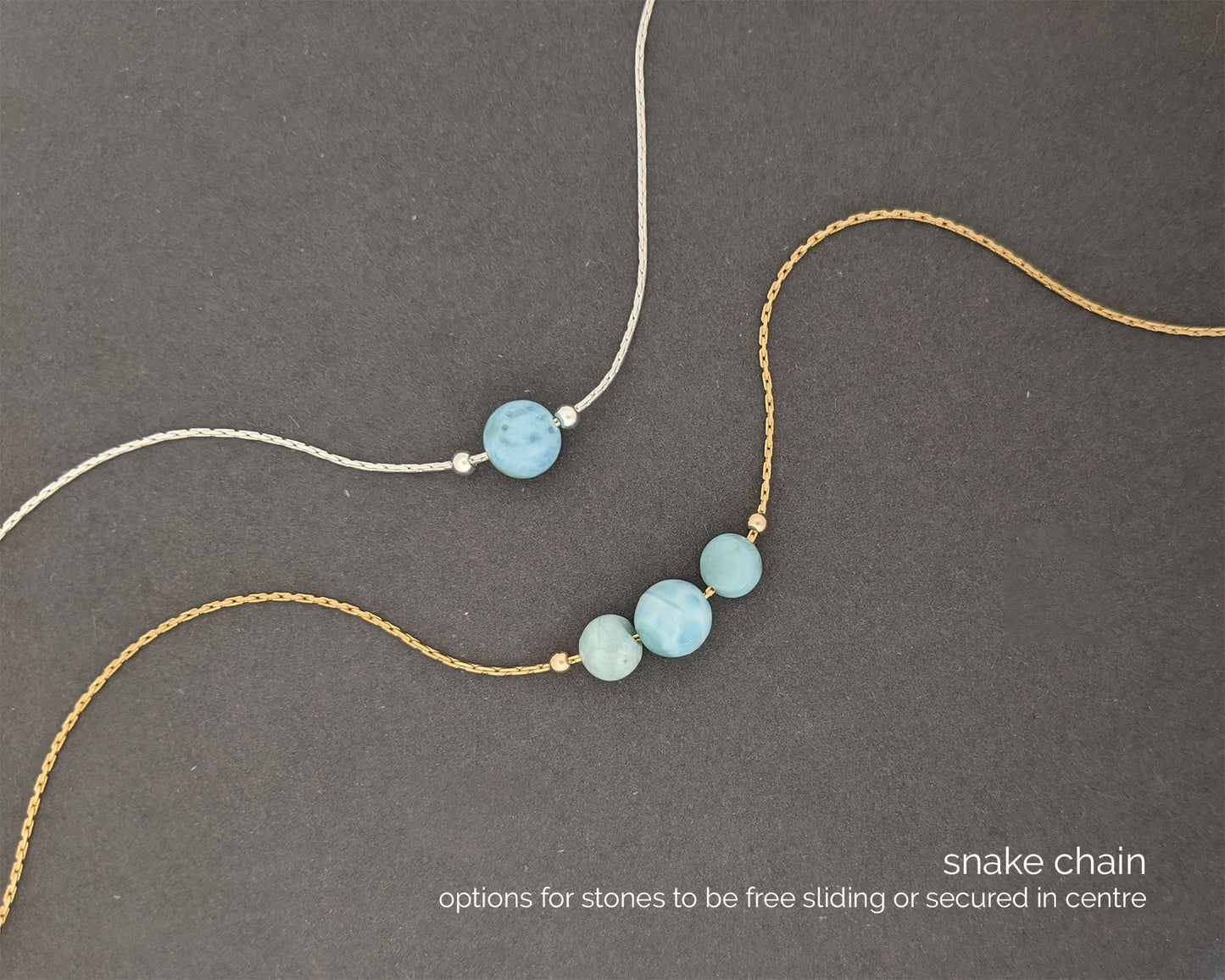 Genuine larimar necklace Beaded gemstone bar necklace Something blue for bride Beach jewelry Mother of the bride gift from daughter/groom StudioVy