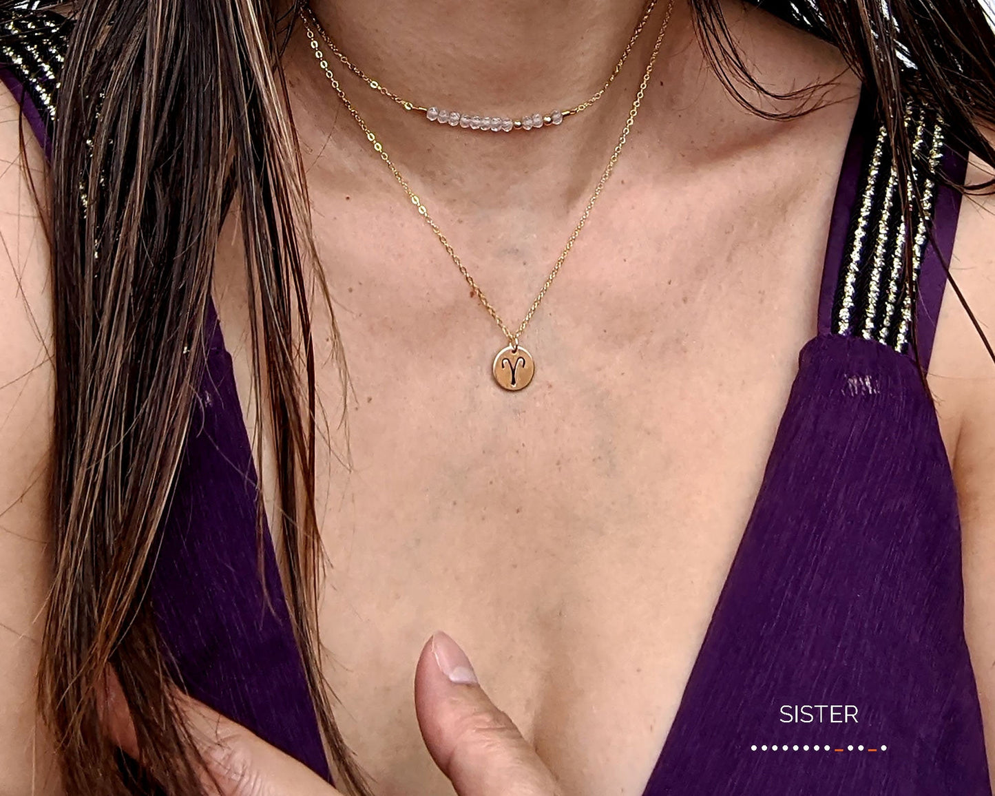April birthstone necklace Morse code necklace Custom clear quartz necklace StudioVy