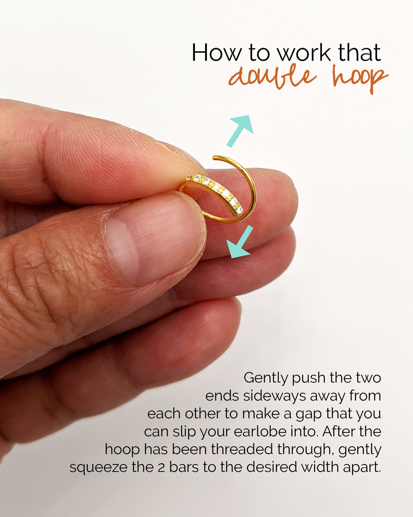 Single or Double piercing earrings | CZ double spiral hoop earrings StudioVy