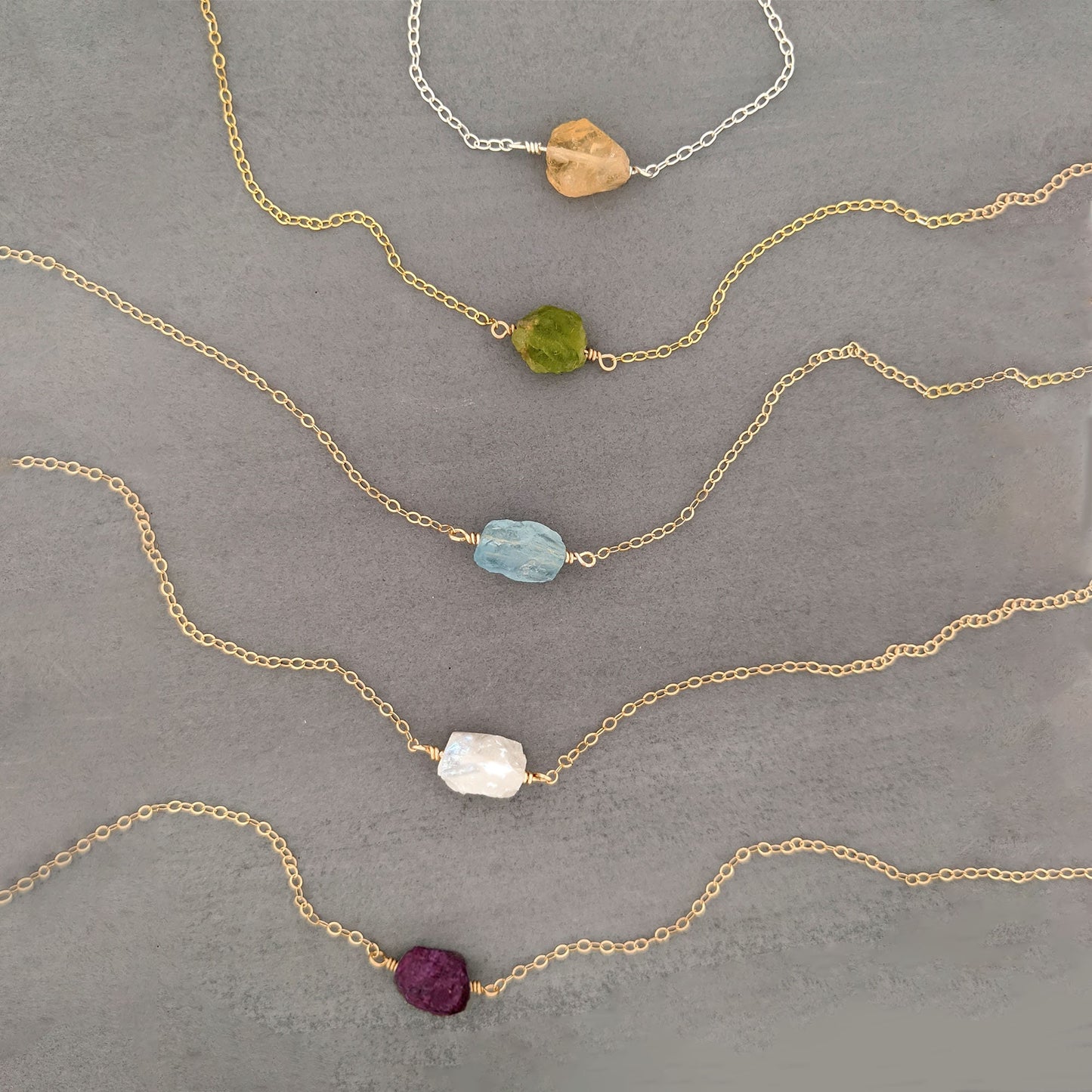 Raw birthstone jewelry Raw gemstone choker necklace Simple dainty stone necklace Raw crystal necklace Small Secret Santa gift Women birthday StudioVy