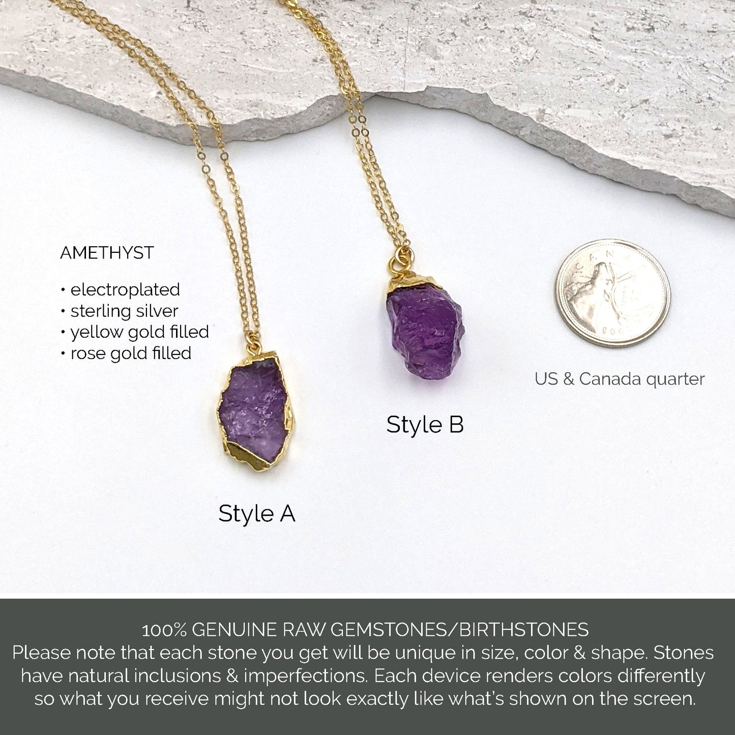 Amethyst slice pendant Raw amethyst necklace Big electroformed gemstone necklace 40th-60th birthday gifts Women February birthstone necklaces StudioVy