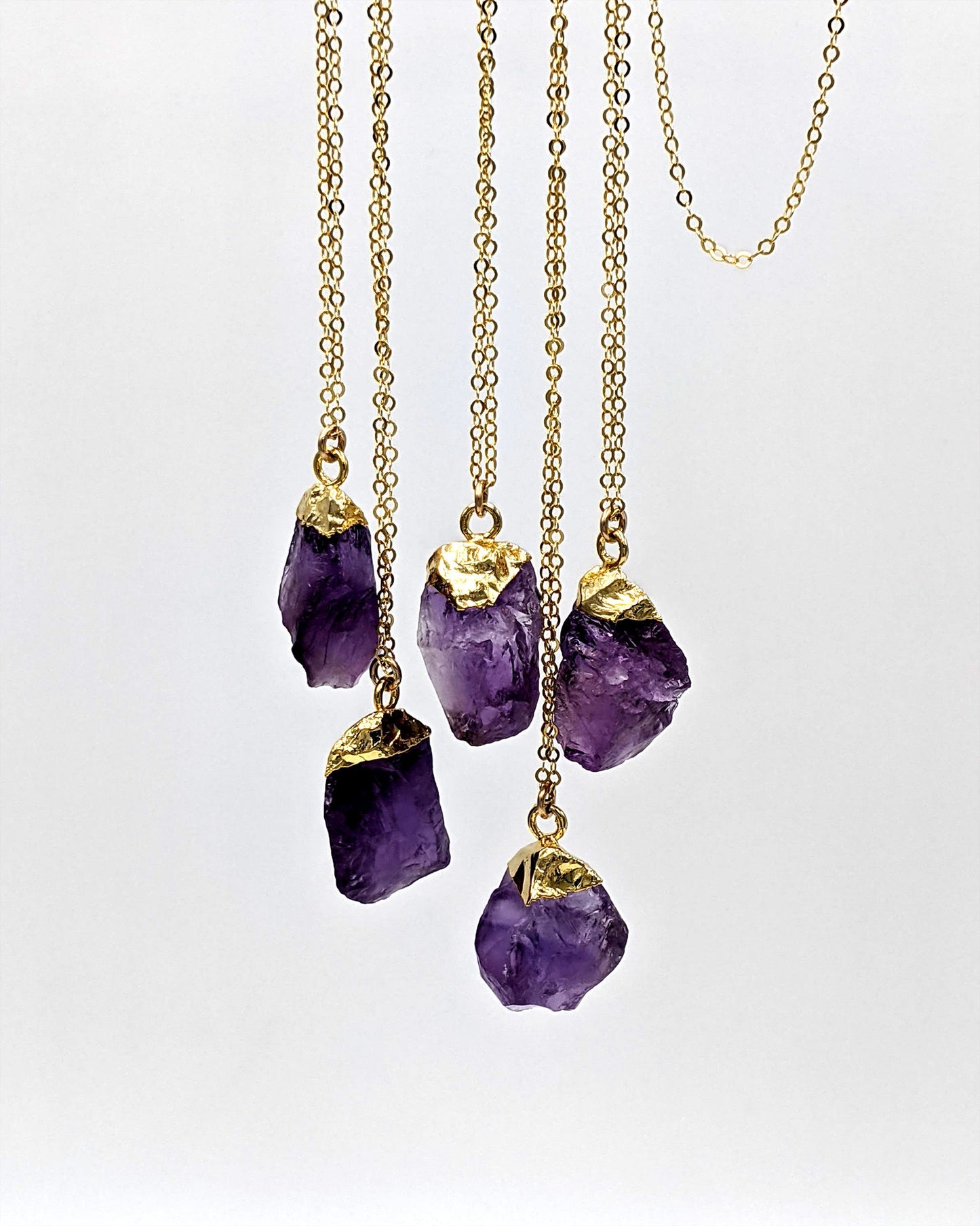 Amethyst slice pendant Raw amethyst necklace Big electroformed gemstone necklace 40th-60th birthday gifts Women February birthstone necklaces StudioVy
