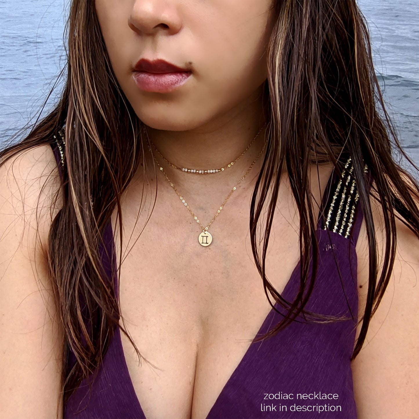 Custom Morse code necklace | Amethyst necklace February birthstone necklace StudioVy