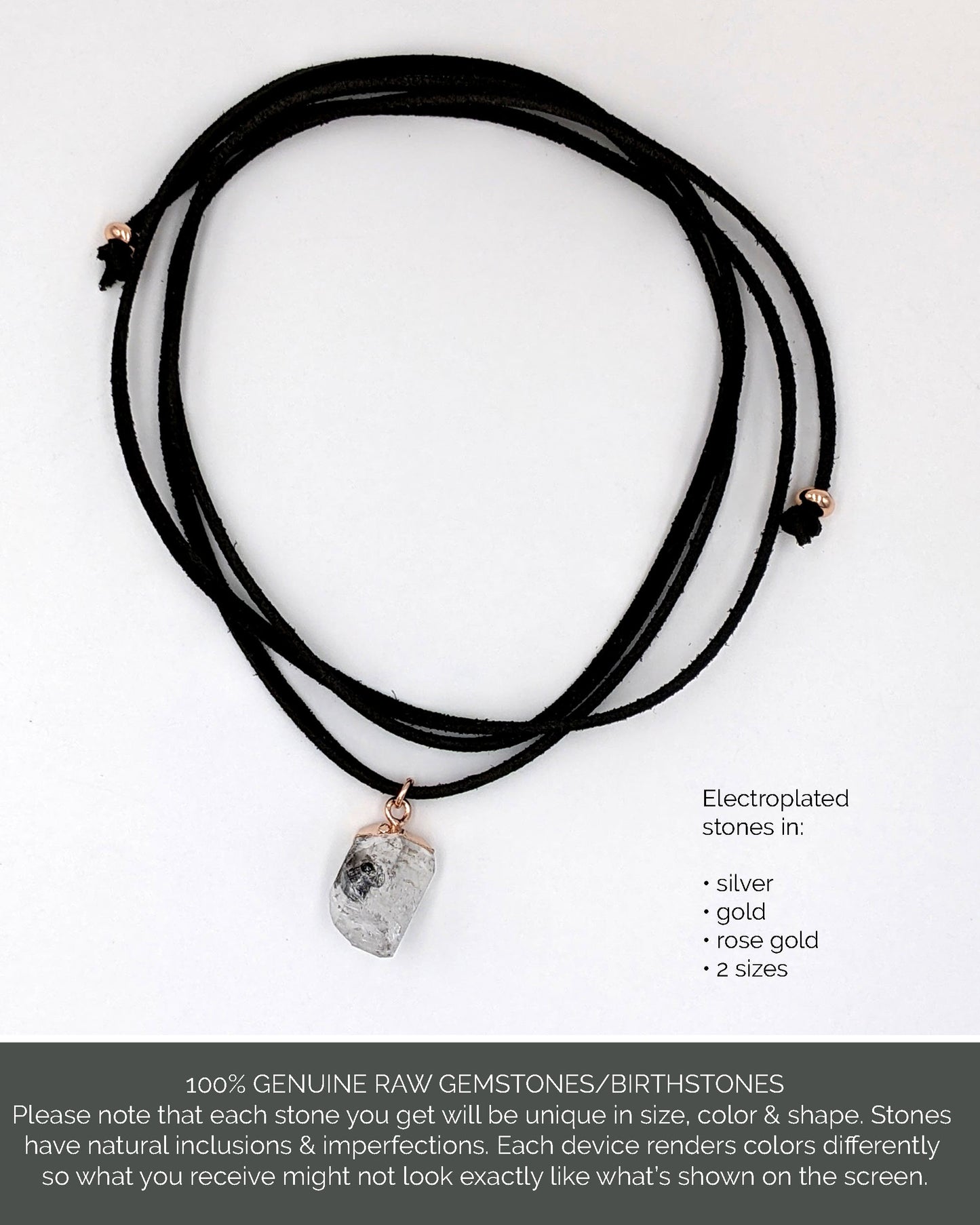 M-L rainbow moonstone necklace Wrap leather choker Raw moonstone necklace Moon stone raw gemstone necklace 40th-60th birthday gifts women StudioVy