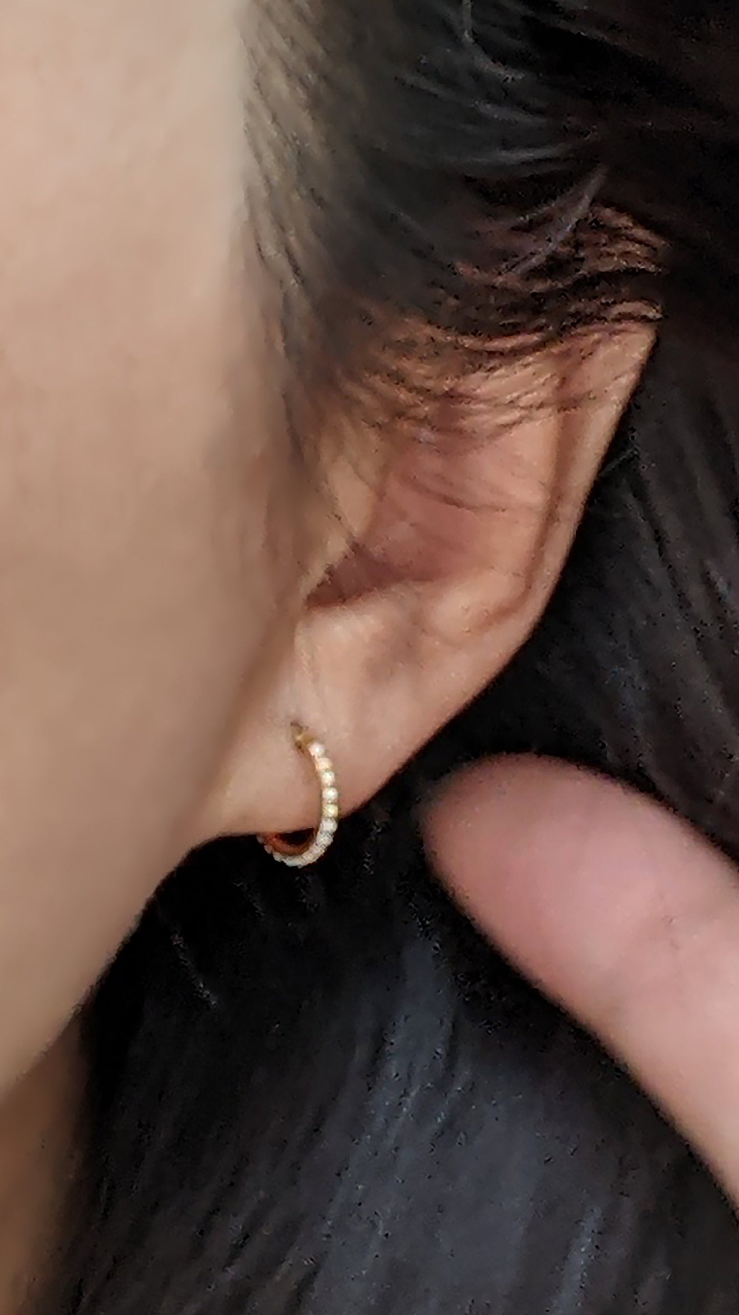 Opal huggie earrings Titanium earrings 16ga Small hoop earrings Cartilage earring Tiny forward helix earring Conch hoop Daith piercing StudioVy