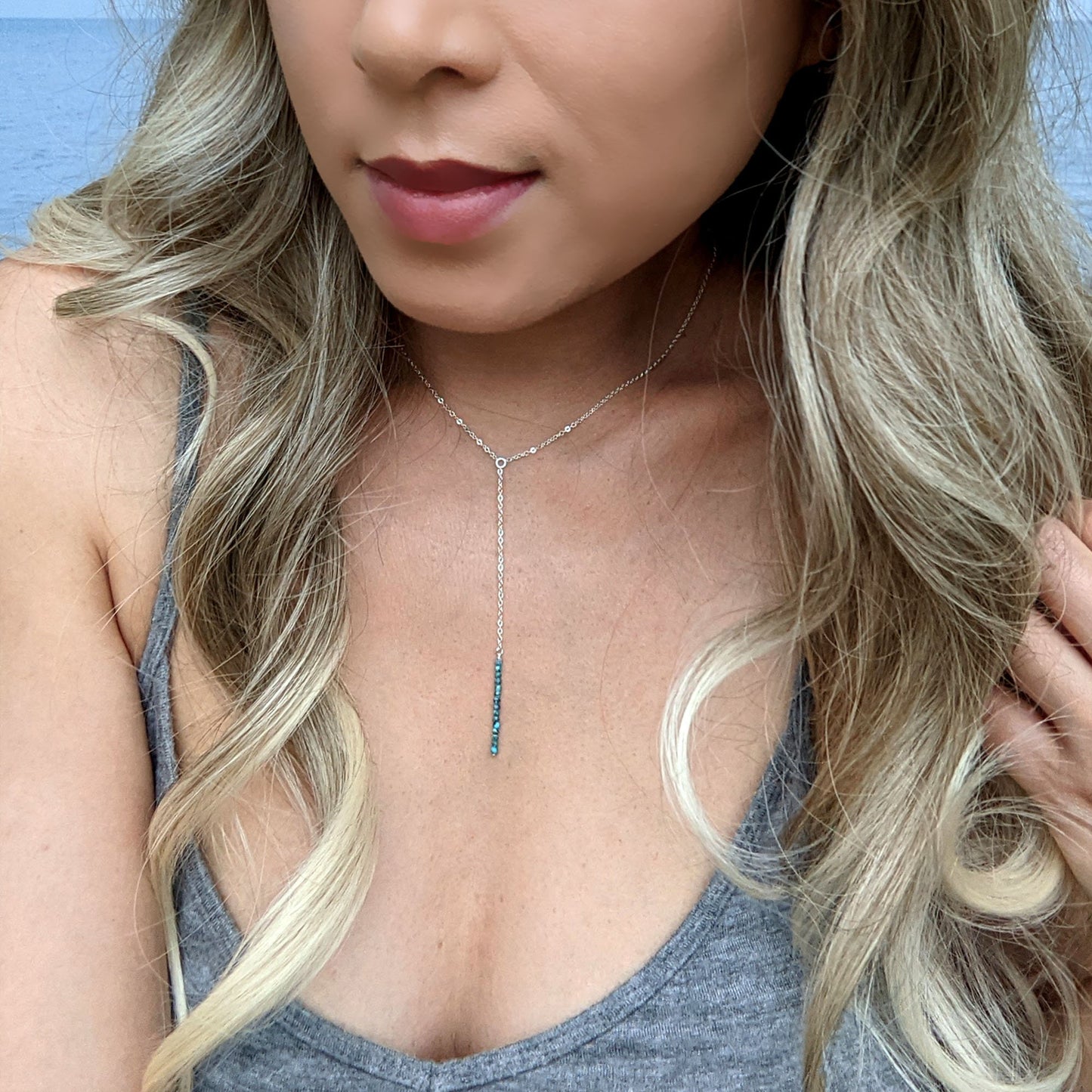 Ruby lariat necklace Y necklace Rose gold July birthstone necklace 50th birthday gift for women Bridesmaid proposal gift Real ruby necklace StudioVy