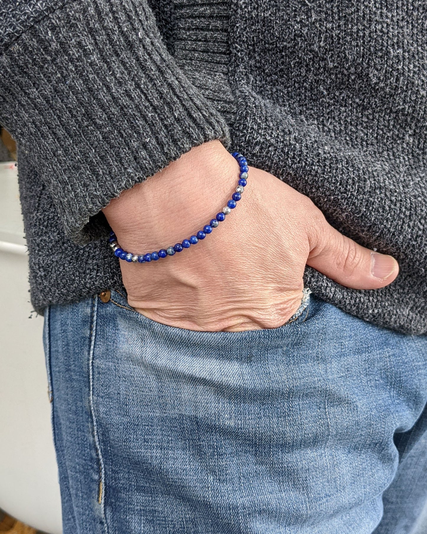 Aquamarine bracelet Morse code bracelet Custom March birthstone bracelet StudioVy
