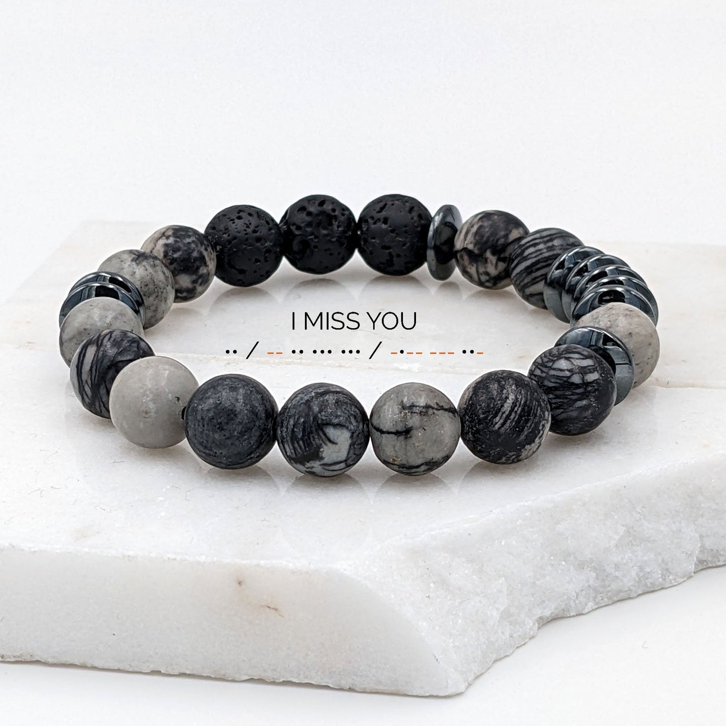 Custom Morse code bracelet Men/Step dad Fathers Day gift from wife StudioVy
