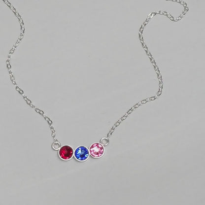 Multiple birthstone necklace Mom necklace w kids initials | Family necklace