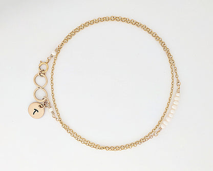 30th birthday gift for her | Seed pearl bracelet/anklet in gold or silver  StudioVy   