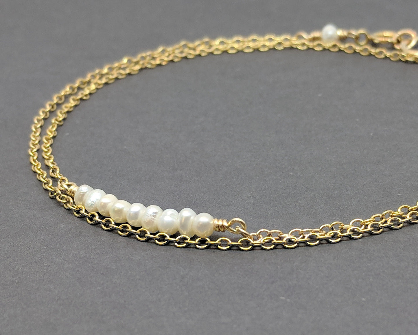 30th birthday gift for her | Seed pearl bracelet/anklet in gold or silver  StudioVy   