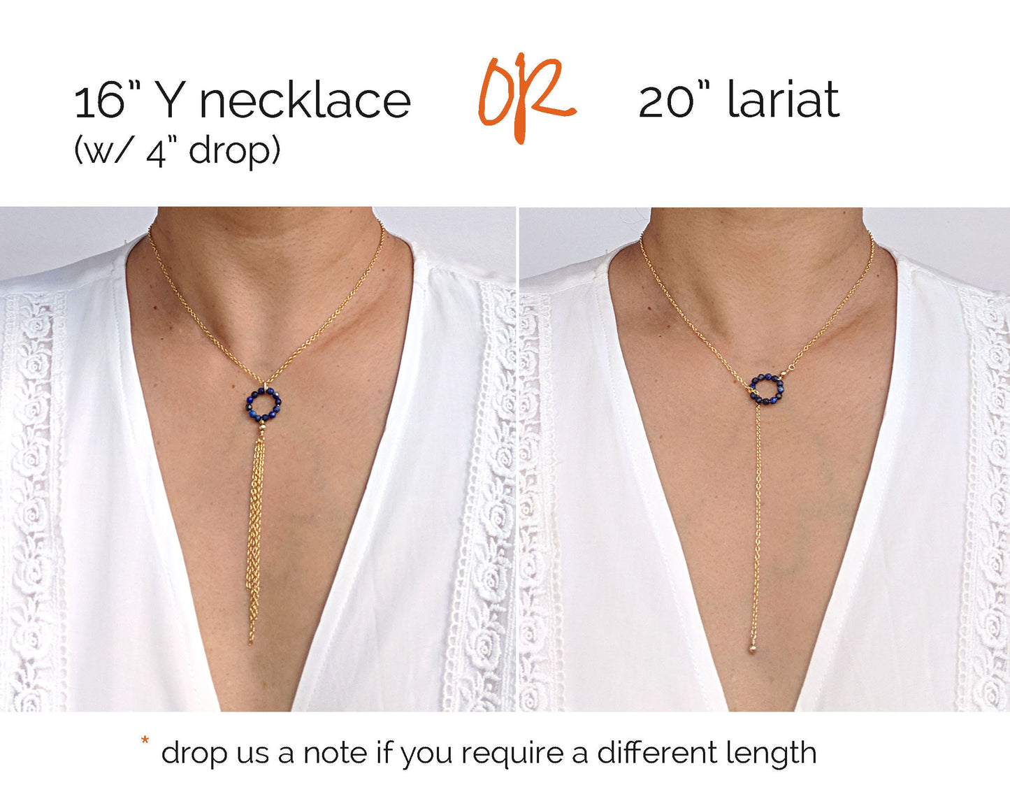 Aquamarine necklace Silver/Rose gold lariat necklaces Women lariat choker Y necklace Gold March birthstone necklace Dainty beaded gemstone  StudioVy   