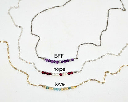 Gemstone Morse code necklace Custom birthstone necklace | Personalized gift  StudioVy   