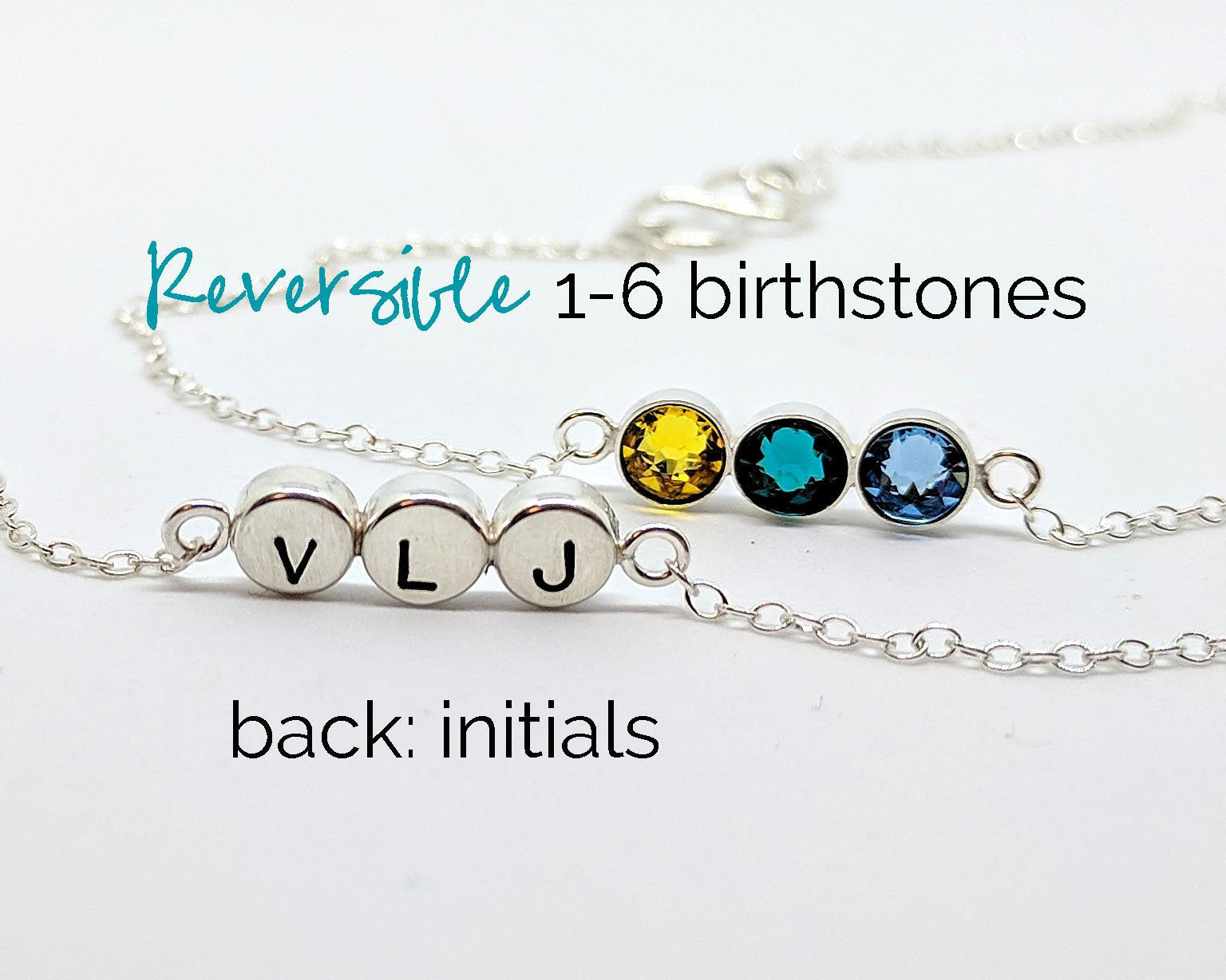 Family birthstone bracelet Mom bracelet with kid initials & birthstones  StudioVy   