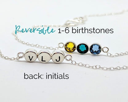 Family birthstone bracelet Mom bracelet with kid initials & birthstones  StudioVy   