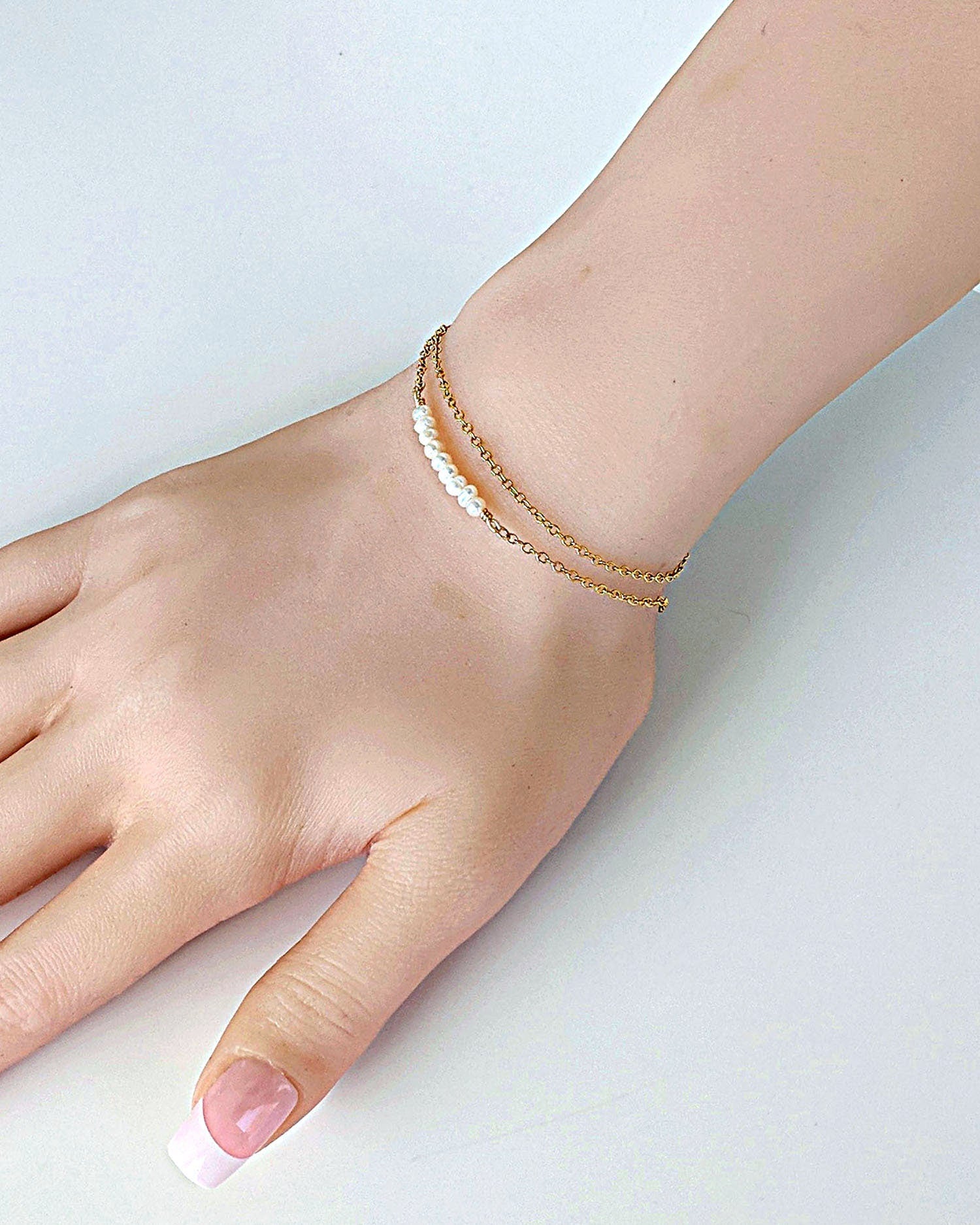 30th birthday gift for her | Seed pearl bracelet/anklet in gold or silver  StudioVy   