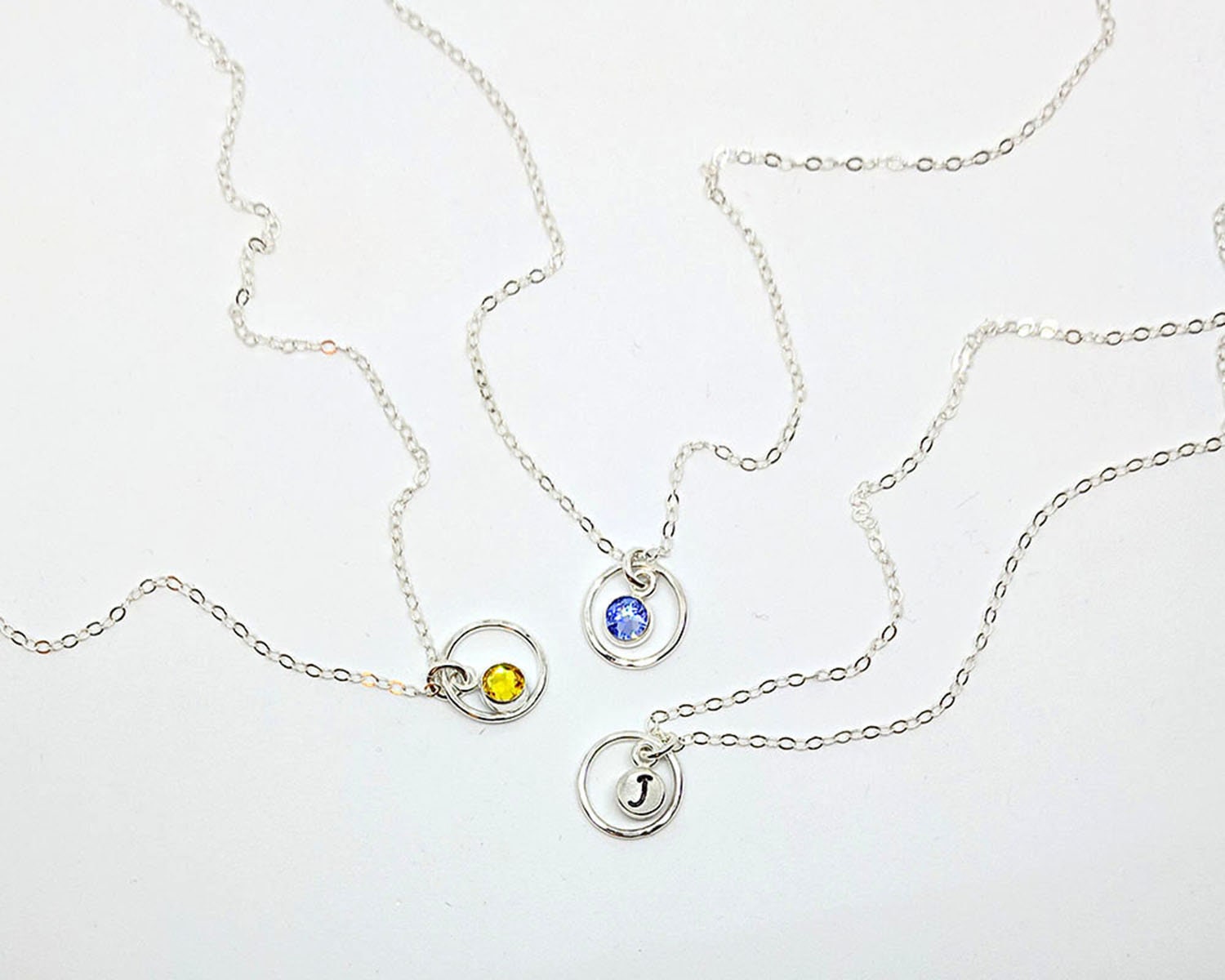 May birthstone necklace with initial & karma necklace, Swarovski emerald  StudioVy   