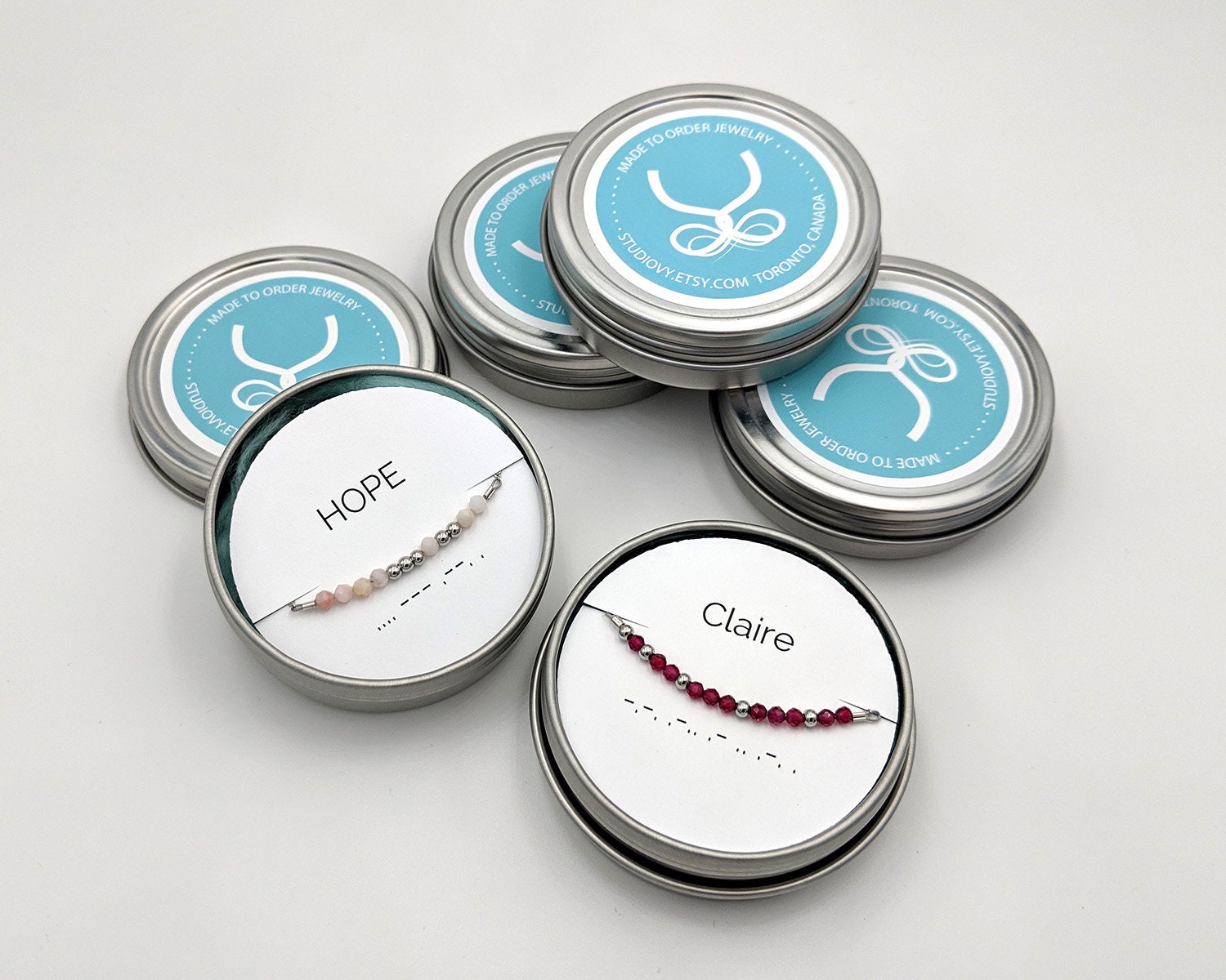 Gemstone Morse code necklace Custom birthstone necklace | Personalized gift  StudioVy   
