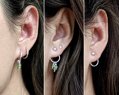 6-in-1 Ear jacket earrings with gemstone birthstone cluster  StudioVy   