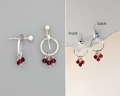 6-in-1 Ear jacket earrings with gemstone birthstone cluster  StudioVy   