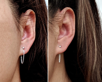 9-way chain earrings connector | Helix chain ear cuff in silver/rose/gold  StudioVy   