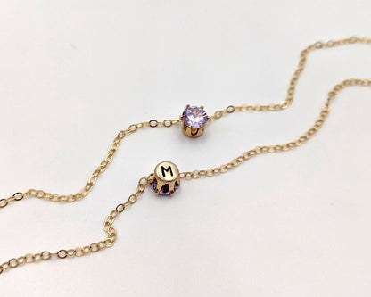 40th birthday gifts for women | Dainty CZ diamond & initial necklace  StudioVy   