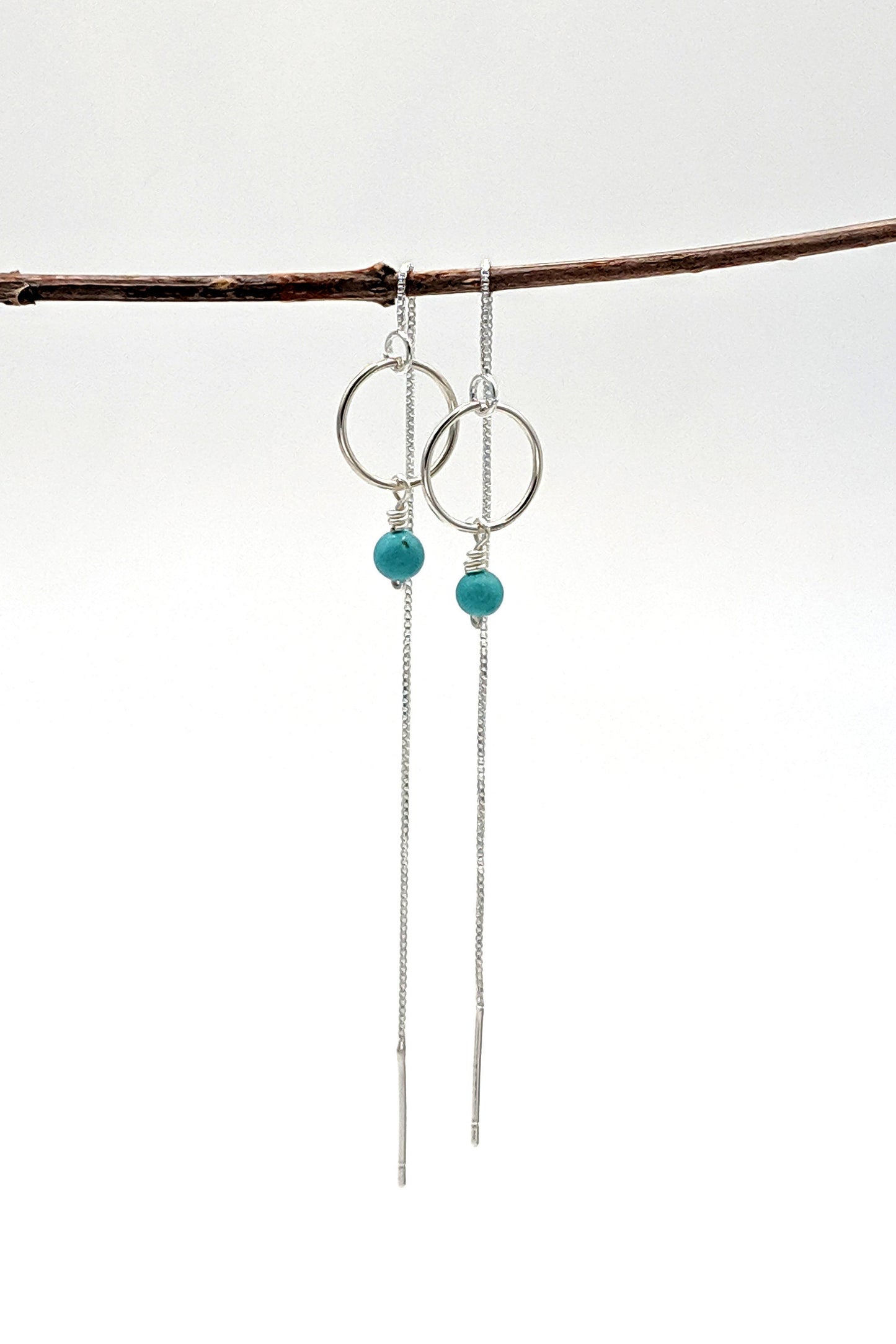 Lava rock earrings Essential oil earrings Diffuser aromatherapy jewelry Long threader earrings Sterling silver black lava stone earrings BFF  StudioVy   