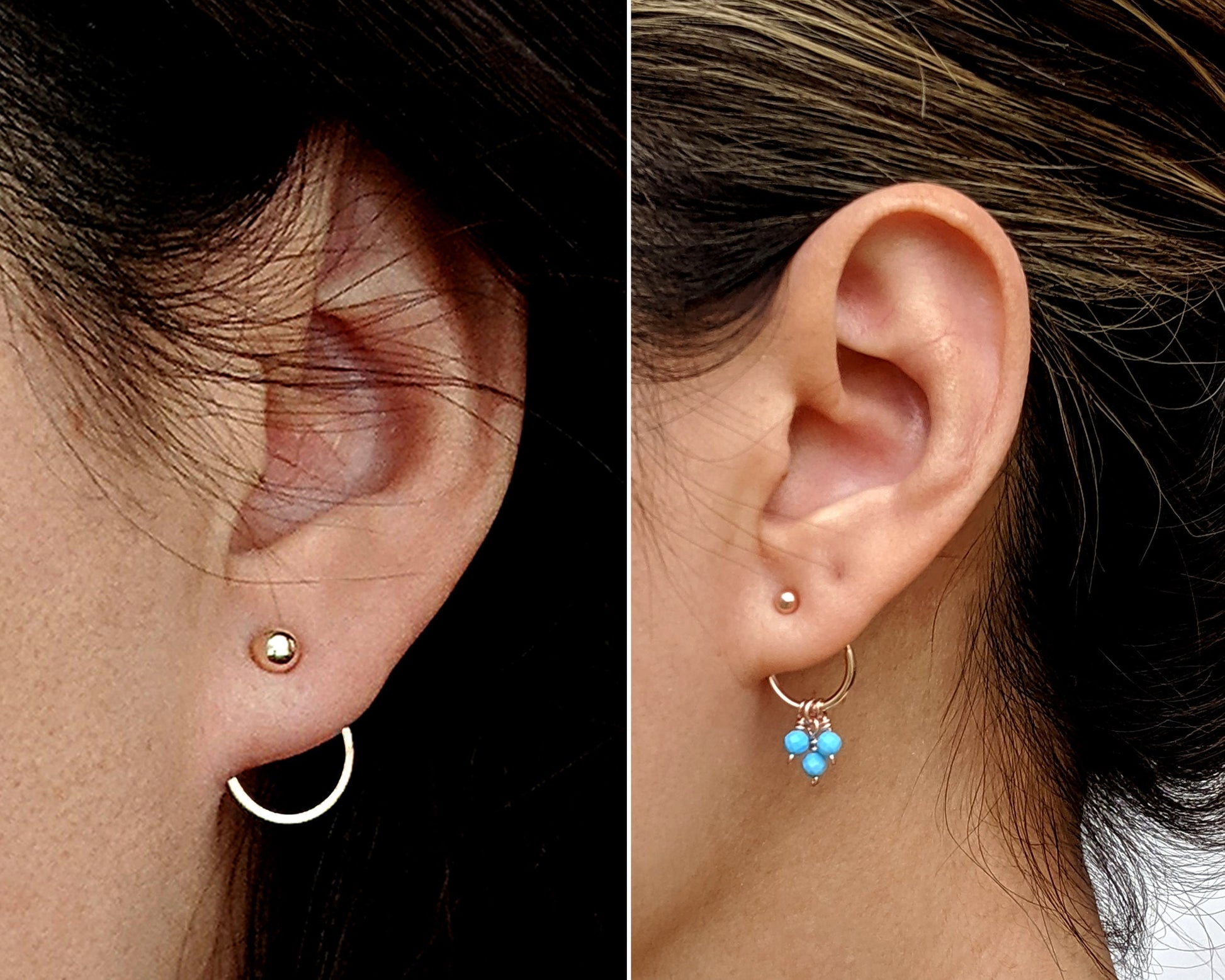 6-in-1 Ear jacket earrings with gemstone birthstone cluster  StudioVy   