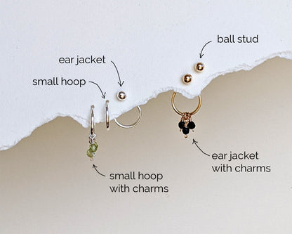 6-in-1 Ear jacket earrings with gemstone birthstone cluster  StudioVy   