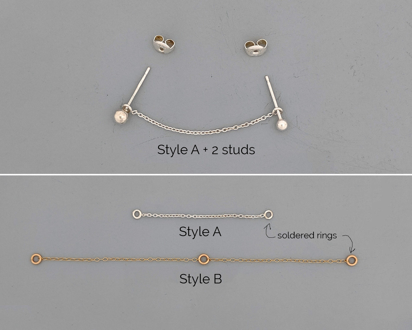 9-way chain earrings connector | Helix chain ear cuff in silver/rose/gold  StudioVy   