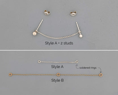 9-way chain earrings connector | Helix chain ear cuff in silver/rose/gold  StudioVy   