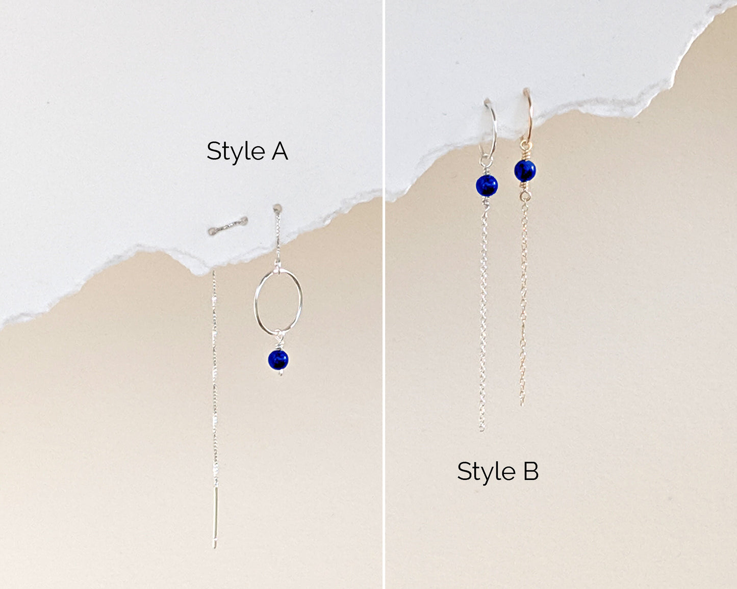 Silver turquoise earrings Bohemian gold threader earrings Double piercing earrings December birthstone earrings 40th birthday gifts Women  studioVy   