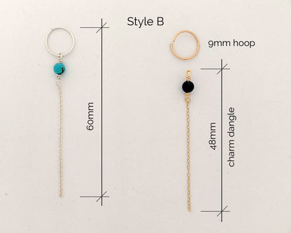 Silver turquoise earrings Bohemian gold threader earrings Double piercing earrings December birthstone earrings 40th birthday gifts Women  studioVy   