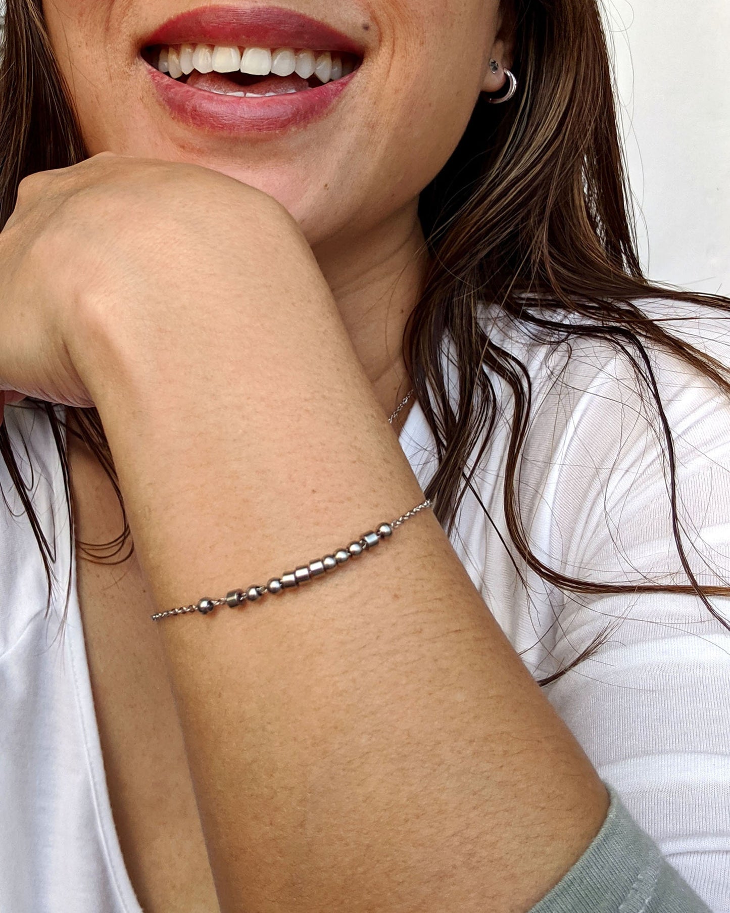 Dainty custom Morse code bracelet in silver, rose/gold filled, or stainless  StudioVy   