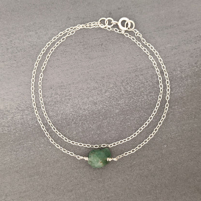 June birthstone bracelet Rainbow moonstone bracelet Raw stone wrap bracelet  StudioVy   