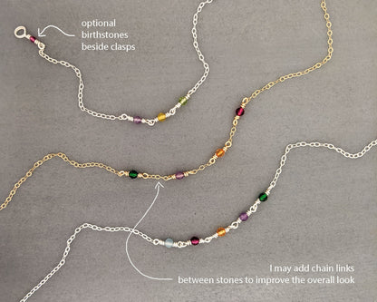 Multi gemstone necklace Grandma necklace Birthstone family necklace  StudioVy   