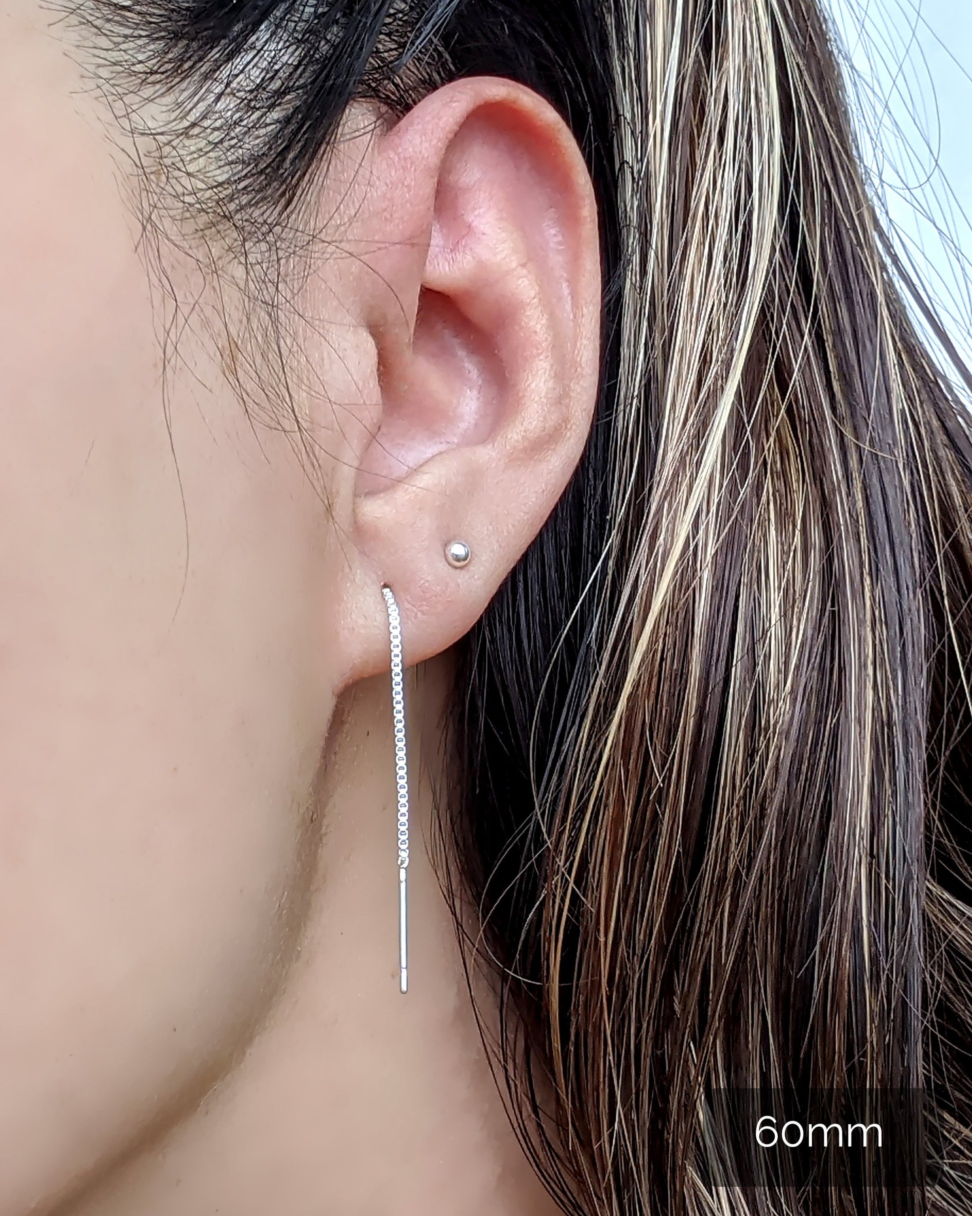 8-way ear jacket earring ft threader earrings in silver or gold  StudioVy   