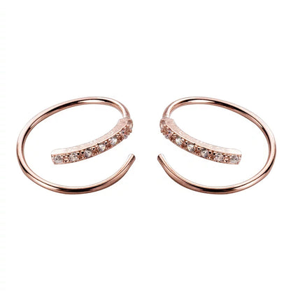 Single or Double piercing earrings | CZ double spiral hoop earrings  StudioVy   