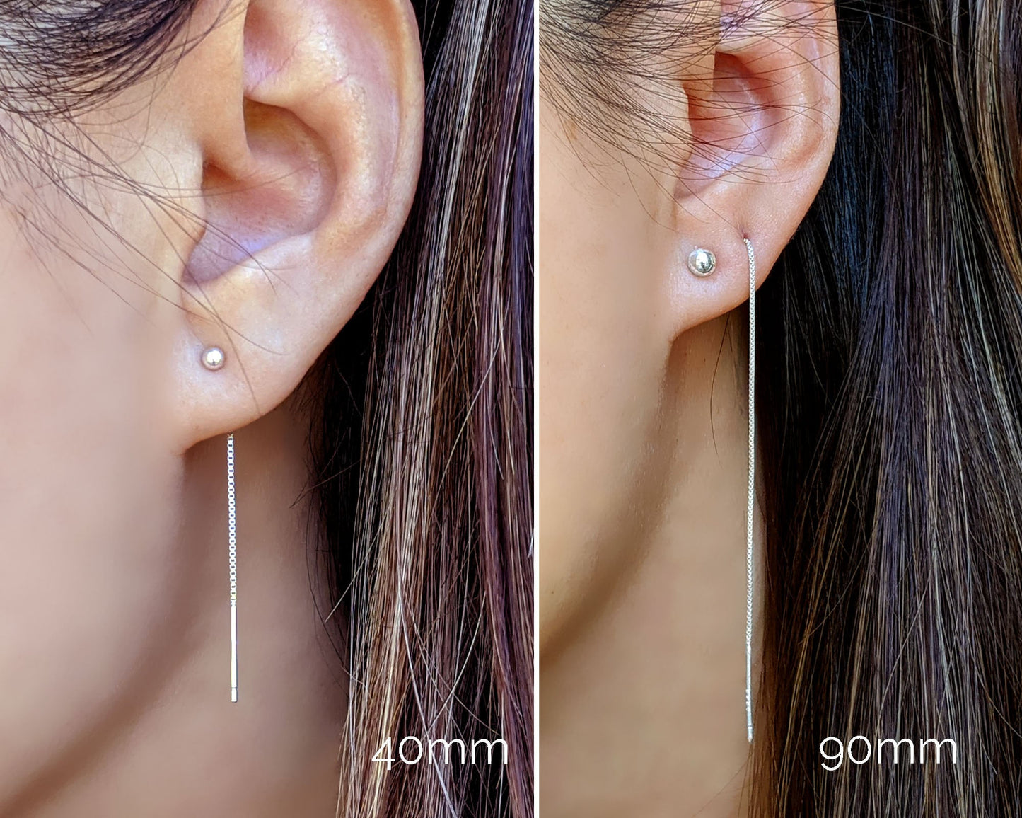 8-way ear jacket earring ft threader earrings in silver or gold  StudioVy   