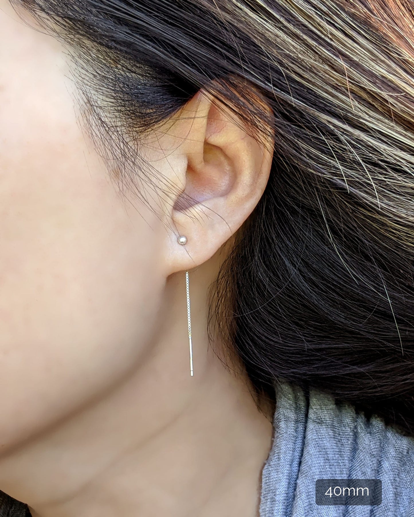 8-way ear jacket earring ft threader earrings in silver or gold  StudioVy   