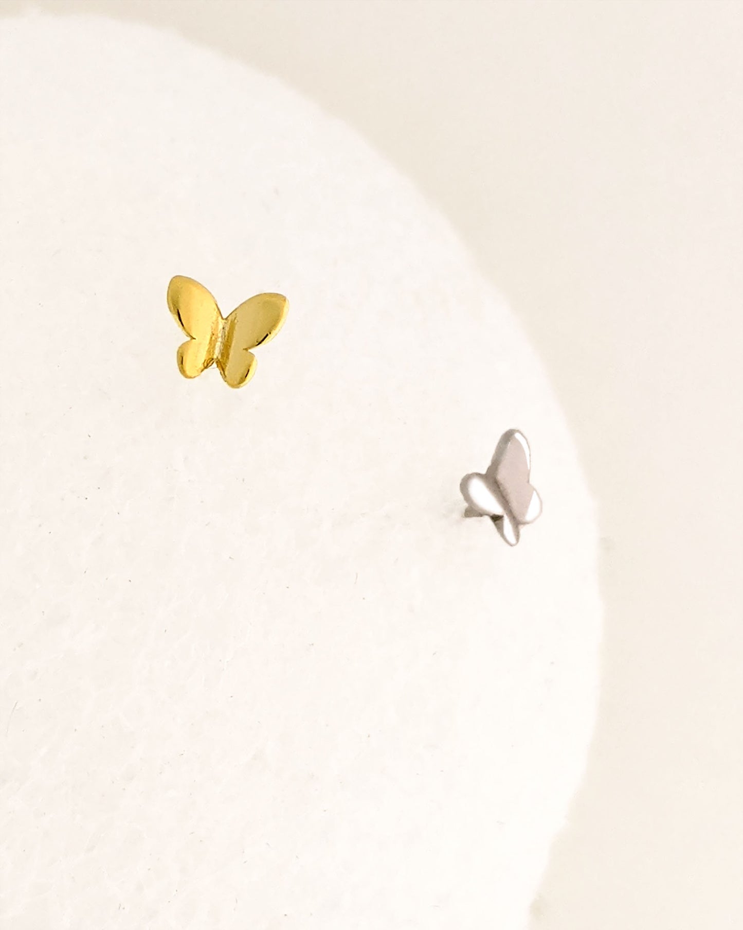 Tiny sterling silver butterfly earrings Gold ear jacket earrings Chain front back earrings Butterfly stud earring Cartilage earring piercing  StudioVy   