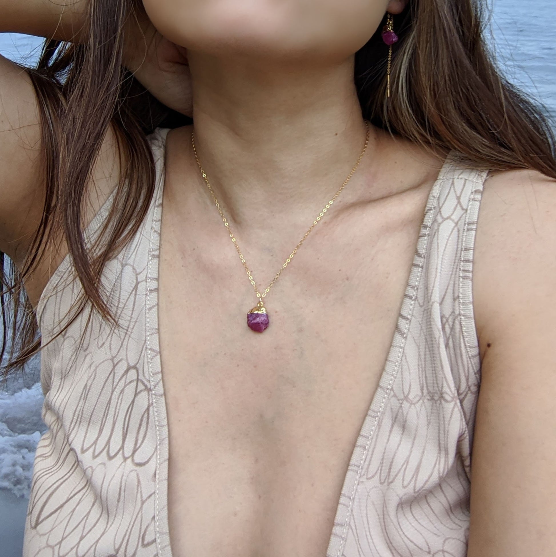 S-M Raw emerald necklace Raw emerald pendant May birthstone necklace Electroformed jewelry 21st birthday gifts for her Heart chakra necklace  StudioVy   