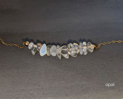 Gold filled anklet | Gemstone Ankle bracelet | Beach anklet with raw stone  StudioVy   