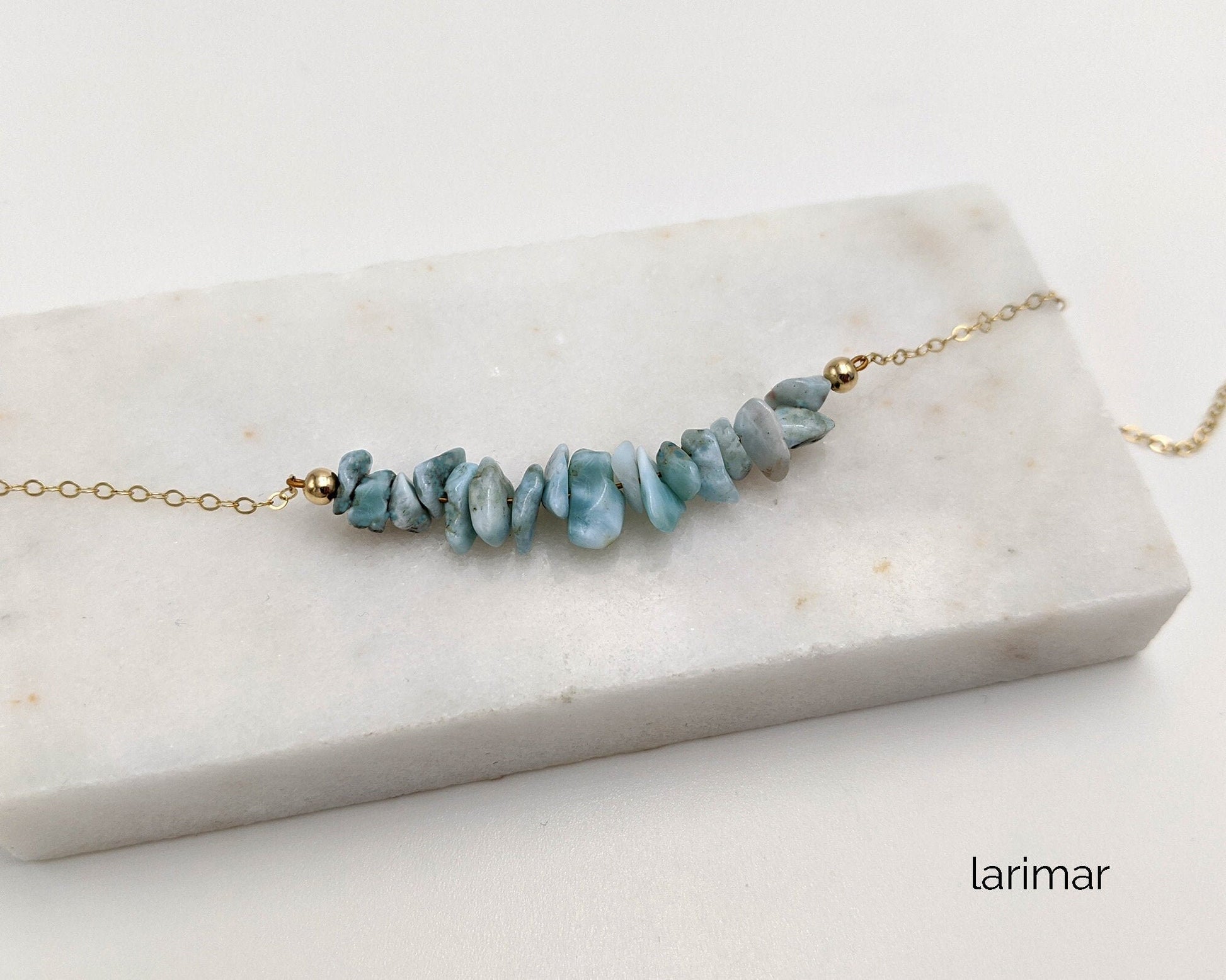 Raw larimar bracelet | Something blue for bride anklet w genuine gemstones  StudioVy   