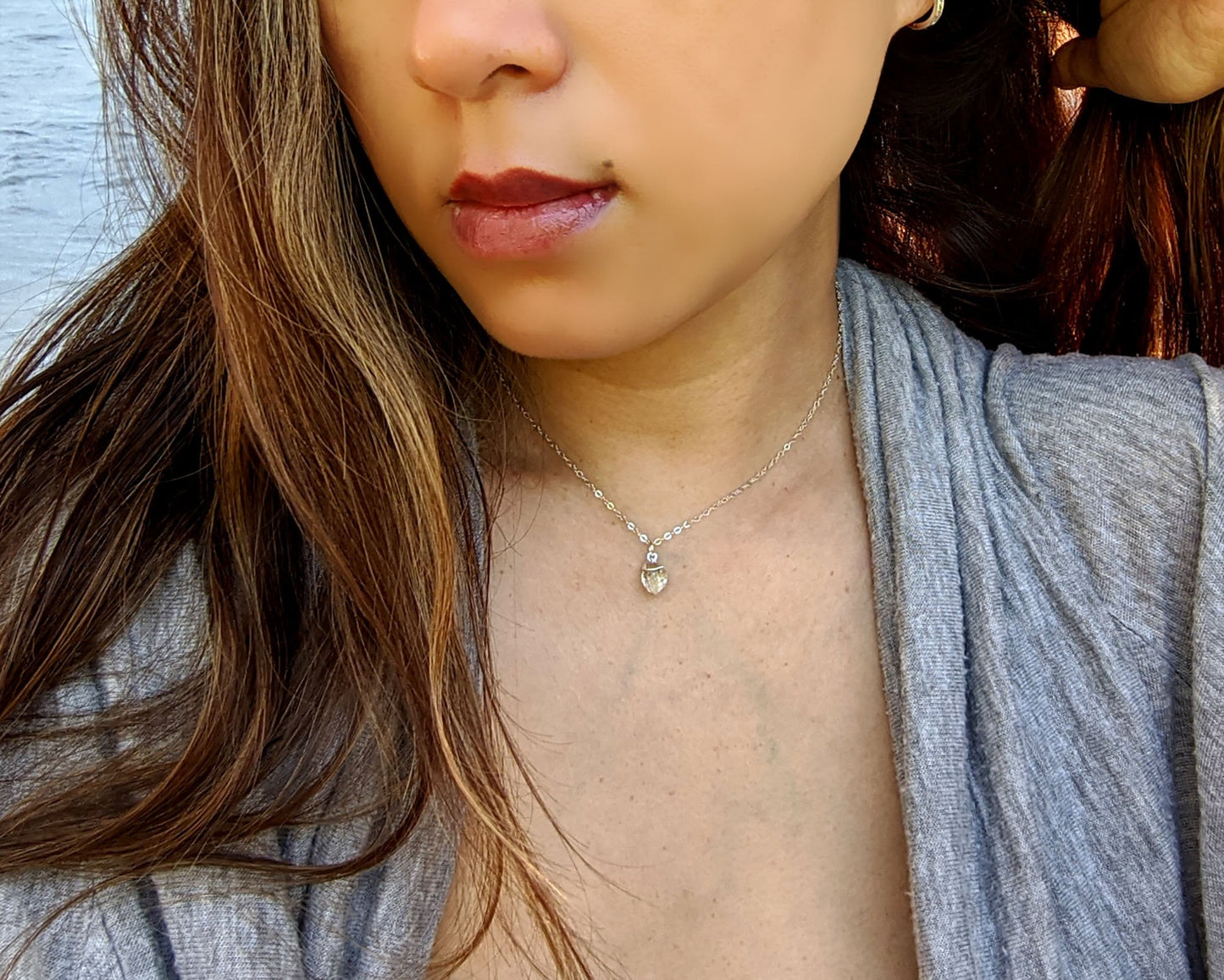Raw citrine necklace Natural citrine pendant Silver-Gold electroformed jewelry crystal Raw gemstone necklace November birthstone necklace  StudioVy   